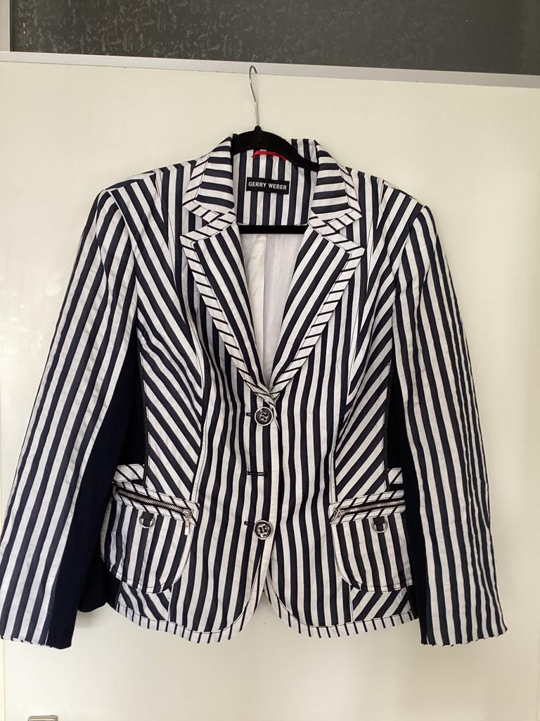 Gerry Weber prachtige zwart-witte streep mooie details 42/44, Kleding | Dames, Jasjes, Kostuums en Pakken, Zwart, Maat 42/44 (L)