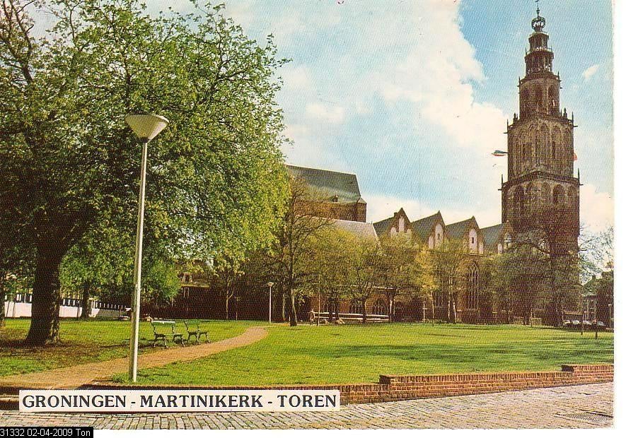 Ansichtkaart	Groningen	Martinitoren, Verzenden, 1960 tot 1980, Gelopen, Groningen