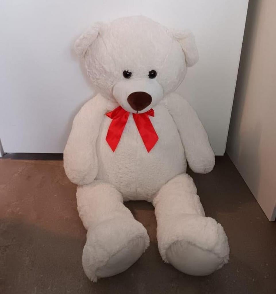 Grote beige knuffelbeer 100 cm, Ophalen, Overige merken, Overige karakters, Beer