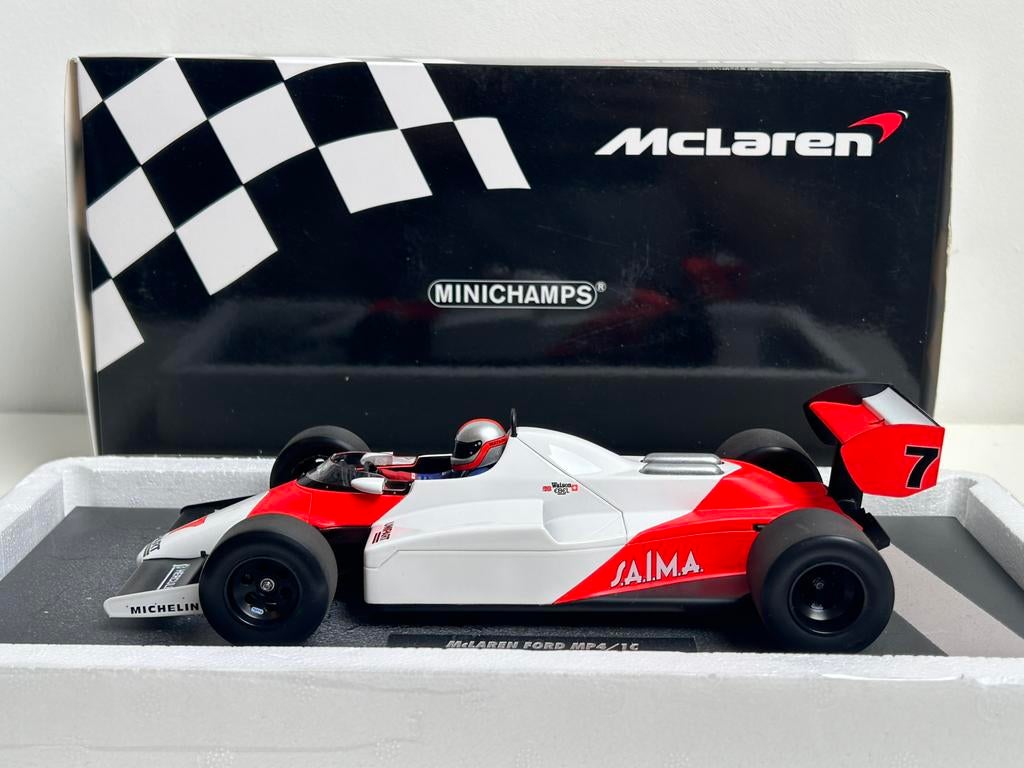 MINICHAMPS 1:18 McLAREN MP4/1C J. Watson USA GP 1983 Winnaar, Hobby en Vrije tijd, Modelauto's | 1:18, Ophalen of Verzenden, Zo goed als nieuw