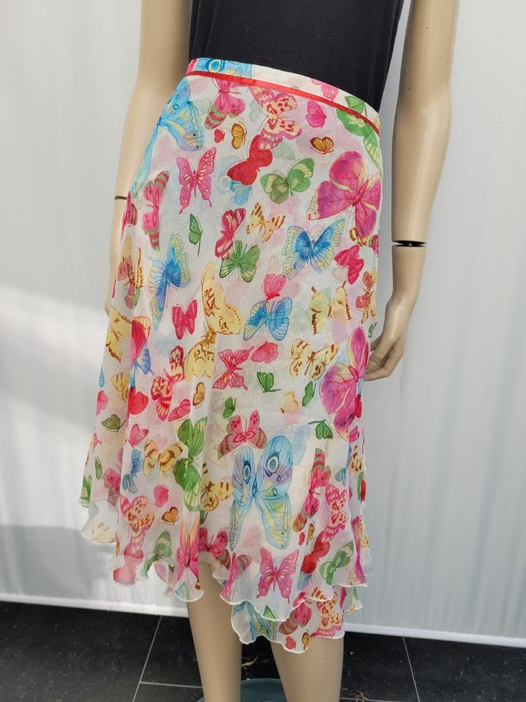 LeComte silk zijde rok vlinders/butterfly maat 38 zomer, Kleding | Dames, Maat 38/40 (M), Overige kleuren, Ophalen of Verzenden