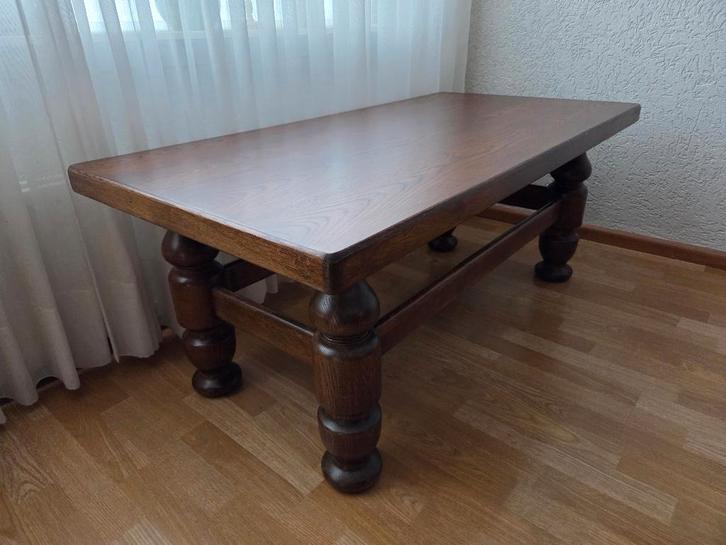 donker eiken salontafel 130 x 65 cm / tafel, Huis en Inrichting, Tafels | Salontafels, Gebruikt, Minder dan 50 cm, 50 tot 100 cm