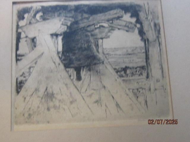 Ingelijste Ets van de KLOK van Deurne van WALTER VAES, Antiek en Kunst, Ophalen