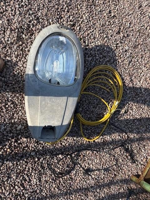 Vintage Philips lantaarnpaal lampenkop (2x), Ophalen, Industrieel vintage, Glas, Zo goed als nieuw