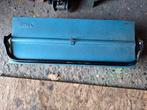 Vintage HEMA gereedschapskist - Blauw metaal, Ophalen of Verzenden, Gebruikt
