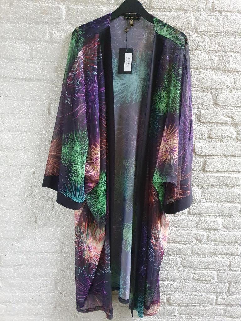 Nieuw Semi Transparante Mesh YOEK Kristy Kimono Mt XXL-54/56, Yoek, Verzenden, Zwart, Nieuw