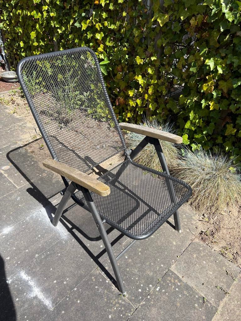 3 verstelbare tuinstoelen, Ophalen, Gebruikt, Metaal, Verstelbaar