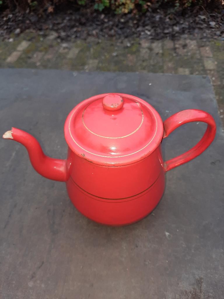 Klein rood koffiepotje, Ophalen of Verzenden