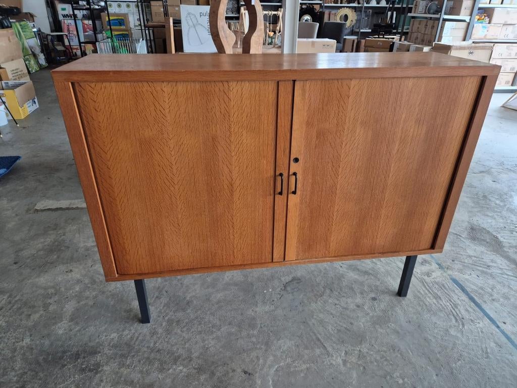 Vintage kastje met schuifdeuren- jaren 60, Ophalen, 100 tot 150 cm, Handelsonderneming Cubran, Misterstraat 6A