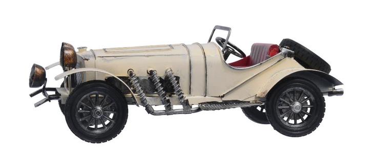 Witte open auto met reservewiel Item BL 111, Hobby en Vrije tijd, Modelbouw | Auto's en Voertuigen, Nieuw, Auto, Groter dan 1:32