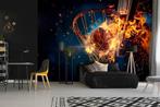 Fotobehang / Behang - Sport - Basketbal, Geel, Verzenden, Minder dan 10 m², Kinderkamer Sport