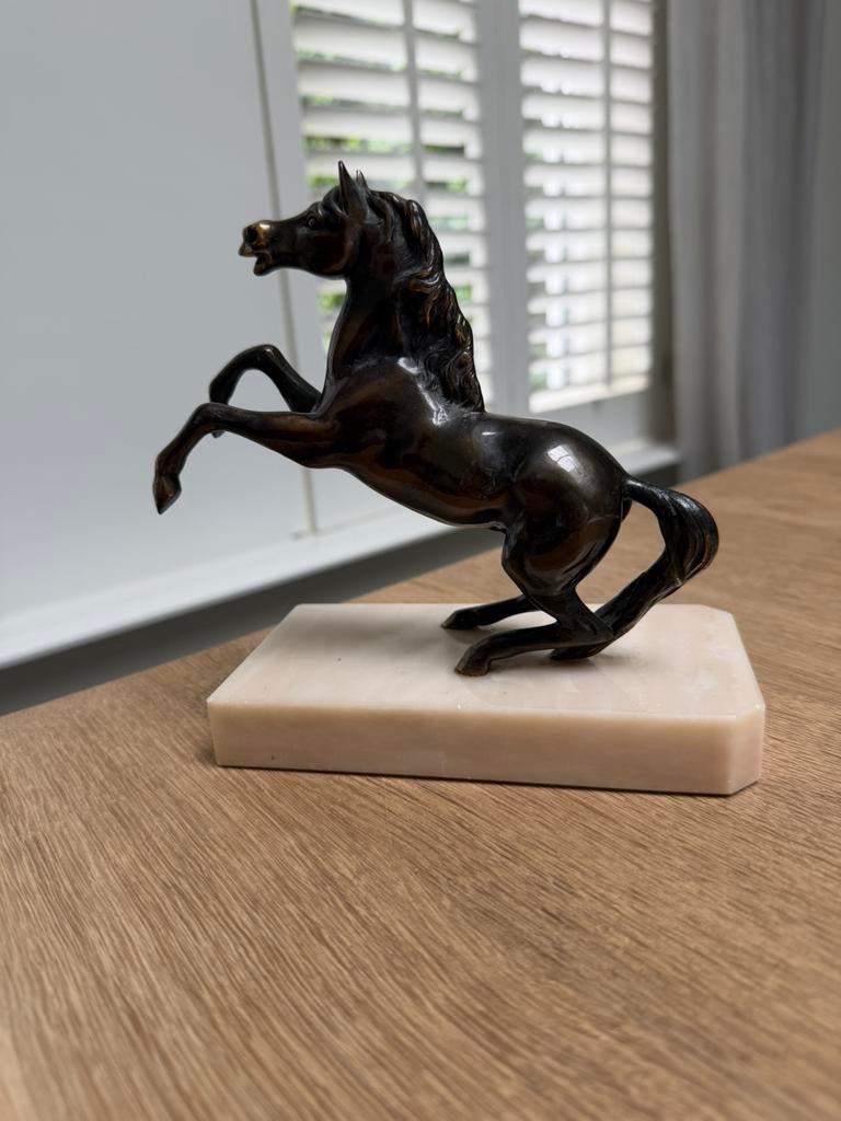 Franse boekensteun bronzen paard, Ophalen of Verzenden