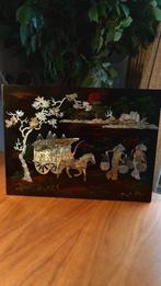 Vietnamees lak schilderij Son Mai met ingelegde parelmoer, Ophalen of Verzenden