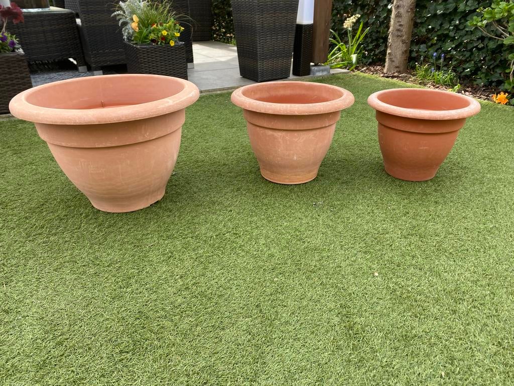 Kunststof bloembakken gebruikt, Tuin en Terras, Ophalen, Kunststof, Gebruikt, Minder dan 30 cm