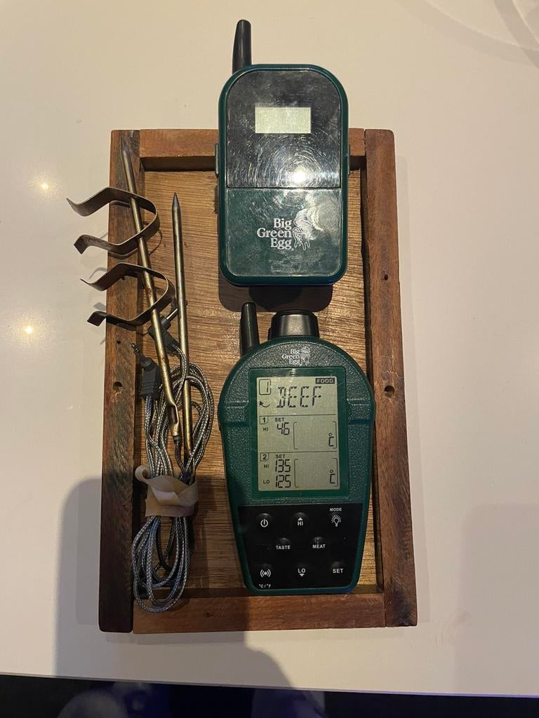 BIG GREEN EGG DUAL PROBE DRAADLOZE THERMOMETER, Ophalen of Verzenden, Zo goed als nieuw