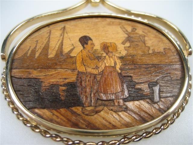 Antieke Friese hanger met Briljant ca. 1845, Verzenden, Goud, Hanger, Met edelsteen