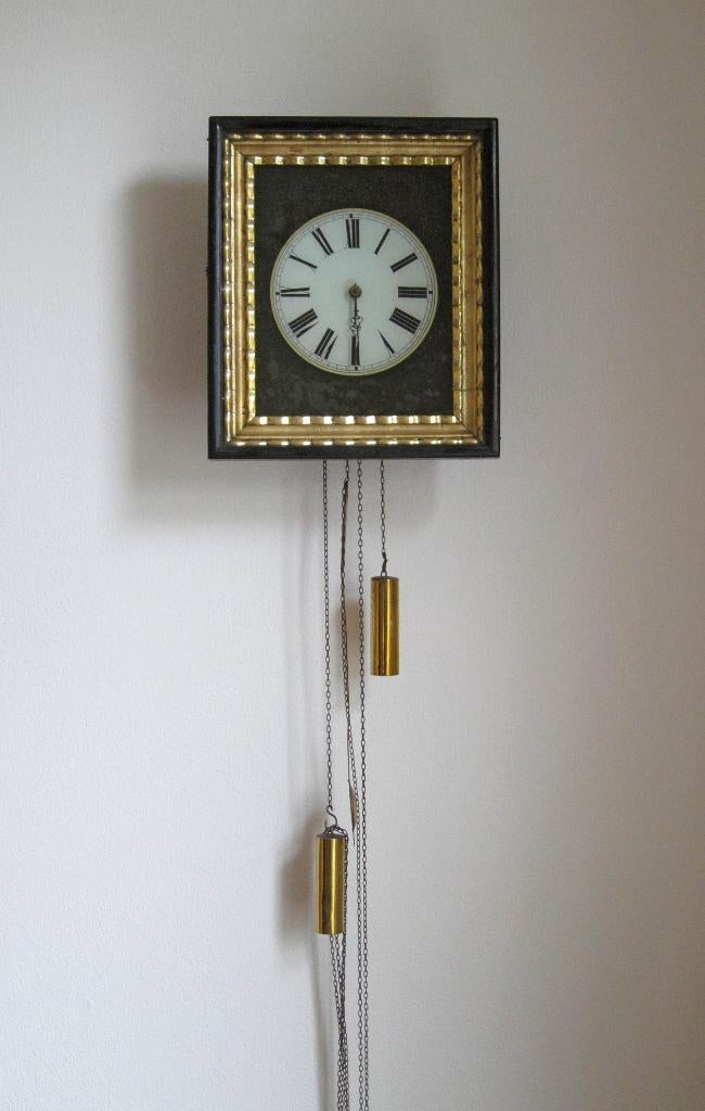 Antieke Schwarzwalder wandklok zwart compleet, Antiek en Kunst, Antiek | Klokken, Ophalen