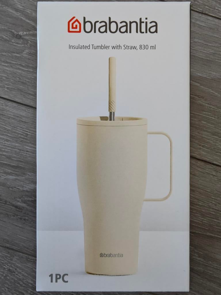 Nieuw Brabantia insulated Tumbler with straw 830ml, Ophalen of Verzenden, Nieuw, Overige materialen, Overige stijlen