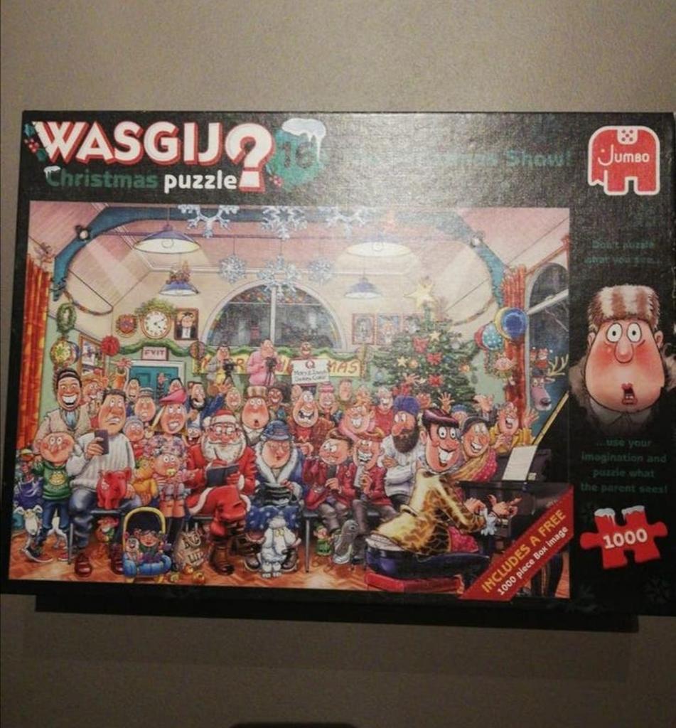 Wasgij Christmas 16 The Christmas show, 2x1000, Ophalen of Verzenden, 500 t/m 1500 stukjes, Zo goed als nieuw, Legpuzzel