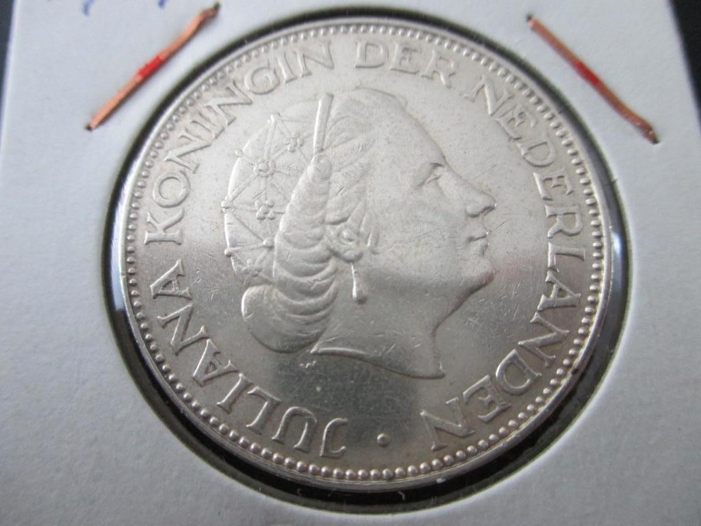 Rijksdaalder 1959, Postzegels en Munten, Munten | Nederland, Koningin Juliana, Zilver, Ophalen of Verzenden, Losse munt