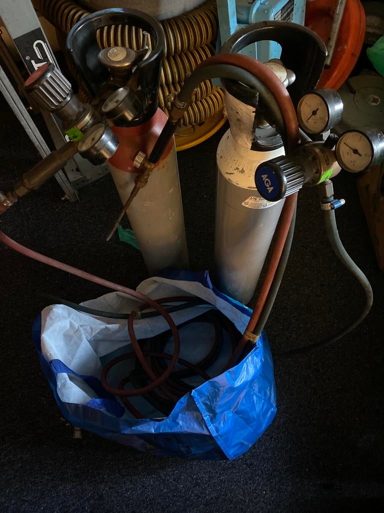 Complete Autogeen Las- en Snijset met Gasflessen, Ophalen of Verzenden, Gebruikt, Minder dan 150 ampère, Overige typen