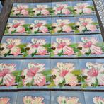 24 art nouveau tegels met hybiscus opgelegd decor, Antiek en Kunst, Ophalen