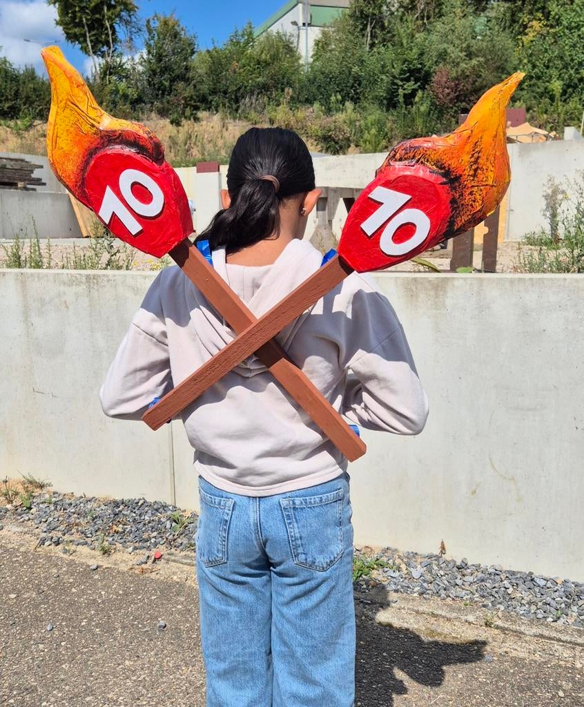 Vlammen voor op de rug of decoratie, Ophalen, Versiering, Geboorte of Huwelijk