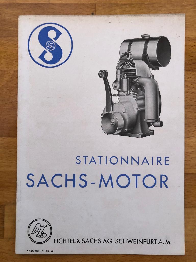 Fraaie en zeldzame folder SACHS stationaire motoren 1933, Motoren, Ophalen of Verzenden, Overige merken
