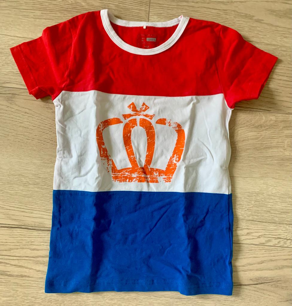 Koningsdag Tshirt maat 128, Name it, Jongen of Meisje, Ophalen of Verzenden, Zo goed als nieuw, Shirt of Longsleeve