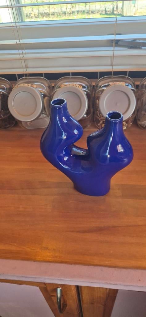 Blauw vaasje, Ophalen, Blauw, Aardewerk of Porselein, Zo goed als nieuw