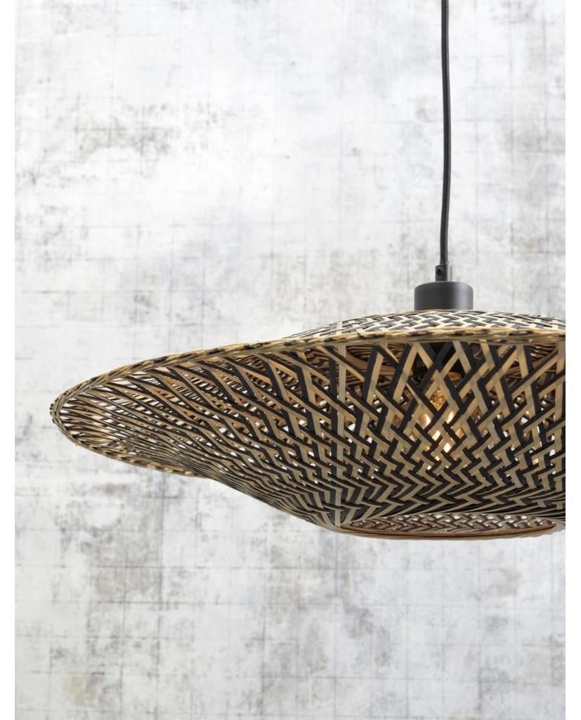 GOOD&MOJO Bali Hanglamp - Bamboe/Zwart - Ø60cm, Huis en Inrichting, Lampen | Hanglampen, Ophalen of Verzenden, Nieuw, Hout, Minder dan 50 cm