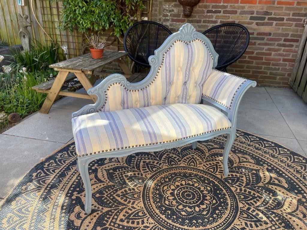 "Uniek" antiek Frans bankje (Louis XV stijl) uit 19e eeuw, Antiek en Kunst, Ophalen