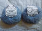 De Wollebol Kim 2 Bolletjes grijs/blauw haak of breigaren, Hobby en Vrije tijd, Breien en Haken, Verzenden, Zo goed als nieuw