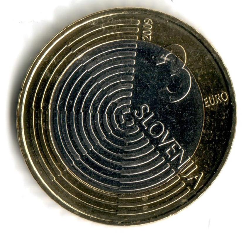 Slovenië  twee 3 euro munten UNC (2008 en 2009), Postzegels en Munten, Munten | Europa | Euromunten, Ophalen of Verzenden, Slovenië