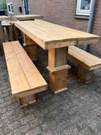 Steigerhouten Tuinmeubelen partij; banken tafels en krukken, Tuin en Terras, Gebruikt, Ophalen of Verzenden, Rechthoekig, Hout