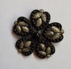 Antieke Broche Zwart-grijs. 5cm., Overige materialen, 4 tot 7 cm, Gebruikt, Zwart