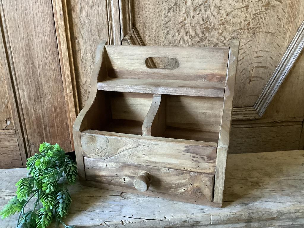 NIEUW teak houten gruttersbak met lade, Huis en Inrichting, Woonaccessoires | Overige, Nieuw, Ophalen of Verzenden