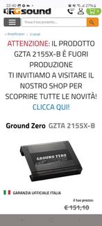 Ground zero GZTA 2155X-B versterker, Auto diversen, Ophalen of Verzenden, Gebruikt