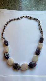 Ketting met amathist en rozenkwarts 63 cm lang, Sieraden, Tassen en Uiterlijk, Antieke sieraden, Ophalen of Verzenden, Overige materialen