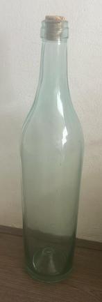 Grote Glazen fles met Kurk, Groen, Glas, Ophalen of Verzenden, Zo goed als nieuw