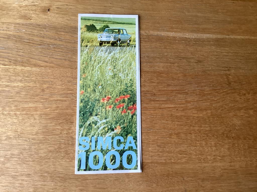 Simca 1000 Brochure - Origineel, Ophalen of Verzenden, Gelezen