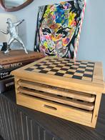 Vintage Houten Bordspel spellendoos met 10 Spellen, Hobby en Vrije tijd, Gezelschapsspellen | Bordspellen, Een of twee spelers