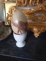 Marmeren ei met afbeelding oliefant, Ophalen of Verzenden