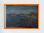 Jo Bezaan: Schilderij , Landschap met zeilboten, Ophalen