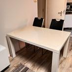 Hoogglans Eettafel + 4 Stoelen, Huis en Inrichting, Gebruikt, 100 tot 150 cm, Ophalen of Verzenden, Vier personen