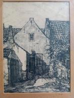 Coenraad Garms (1863-1944) - Huis met tuin - Laren, Antiek en Kunst, Kunst | Tekeningen en Foto's, Ophalen of Verzenden