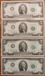 Bankbiljetten USA 2 Dollar 1976 4 verschillende staten, Verzenden, Noord-Amerika, Los biljet
