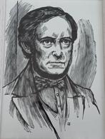 Lou Strik Houtsnede portretten J.en W Blijdenstein 1960, Antiek en Kunst, Kunst | Etsen en Gravures, Ophalen of Verzenden