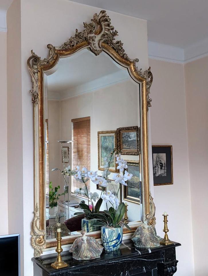 ANTIEKE SPIEGEL, Antiek en Kunst, Antiek | Spiegels, 100 tot 150 cm, 150 tot 200 cm, Rechthoekig, Ophalen