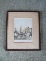 Groningen - twee antieke kleurengravures, Antiek en Kunst, Kunst | Etsen en Gravures, Ophalen of Verzenden